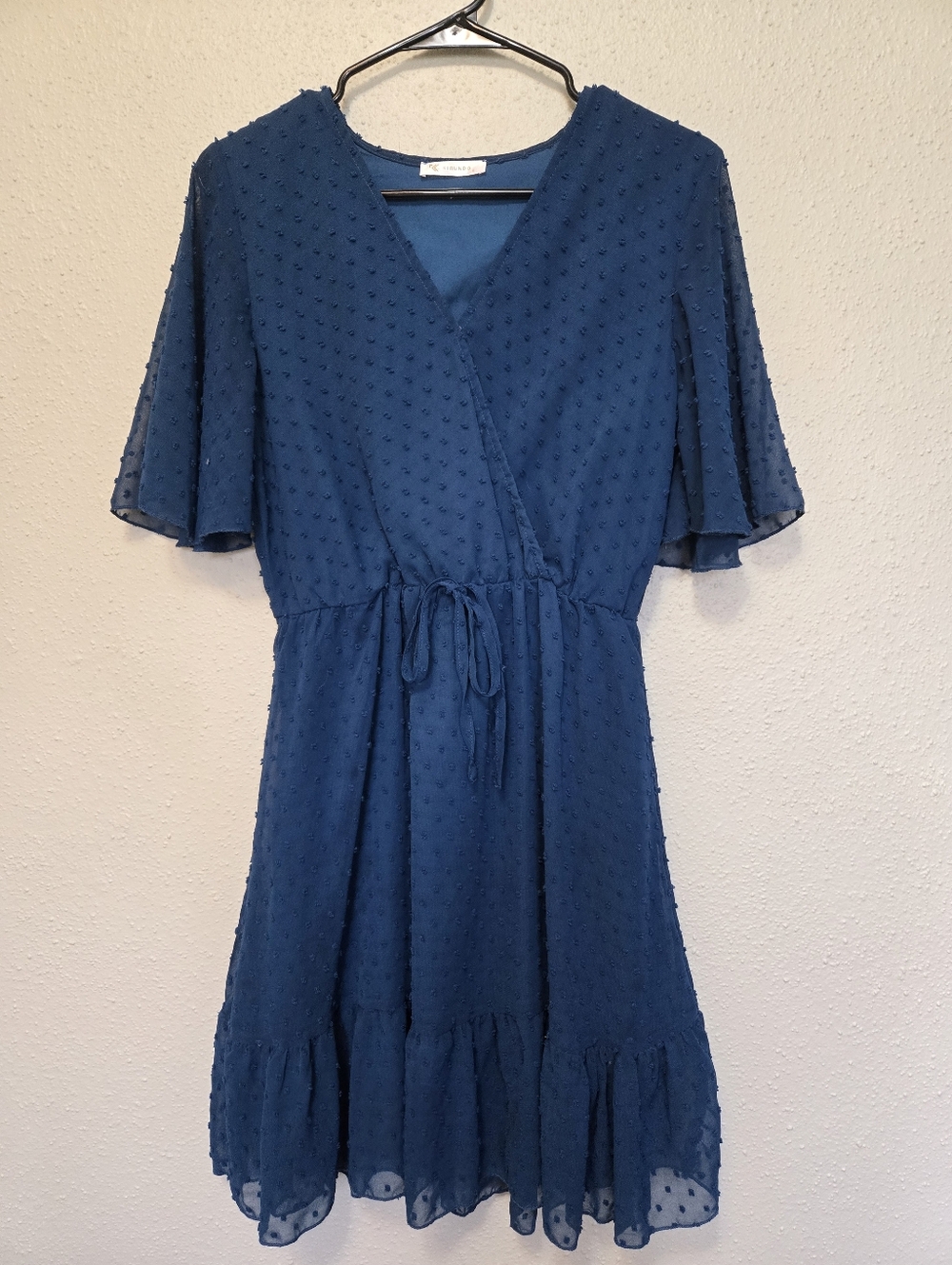 Kirundo Faux Wrap Dress Blue Small